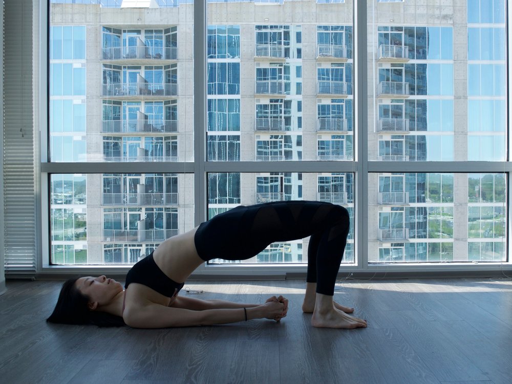 Bridge yoga pose for relaxing the body