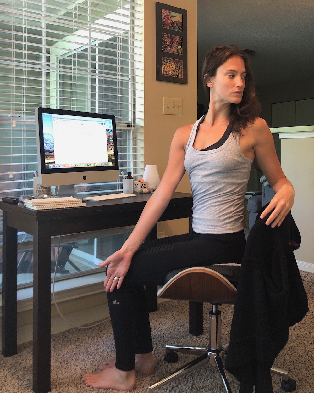 Maggie Hayes Seated Twist Stretch at Work