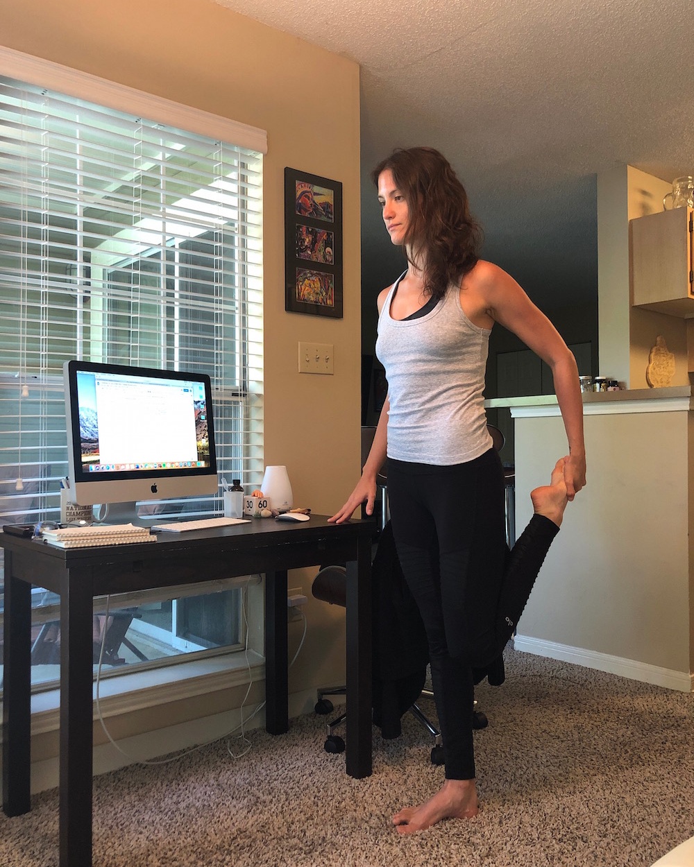 Maggie Hayes Standing Quad Stretch for Workday Tension