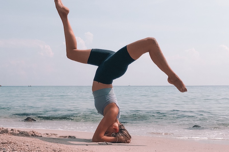 Marie Grujicic-Delage Yoga Entrepreneur Feature Headstand